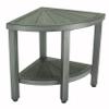 Medline Faux Teak Bathroom Corner Bench, Aluminum Shower Bench with Teak-Like Appearance view 1