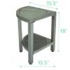 Medline Faux Teak Bathroom Corner Bench, Aluminum Shower Bench with Teak-Like Appearance view 3