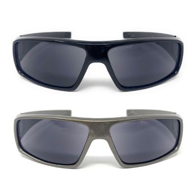 The Unisex Wrap Around Terminator Sports Wrap Style Sun Reader Reading Sunglasses + 2.50 (Black and Dark Silver)