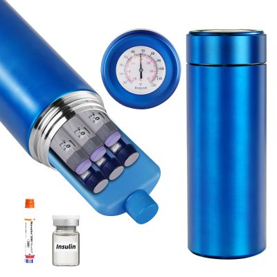 60H Insulin Pens Cooler Hold 6-8 Pens Travel Case Medication Cooler for Travel TSA Approved Medicine Cooler Medical Diabetic Travel Cooler Bag Epipen Carry Case Blue