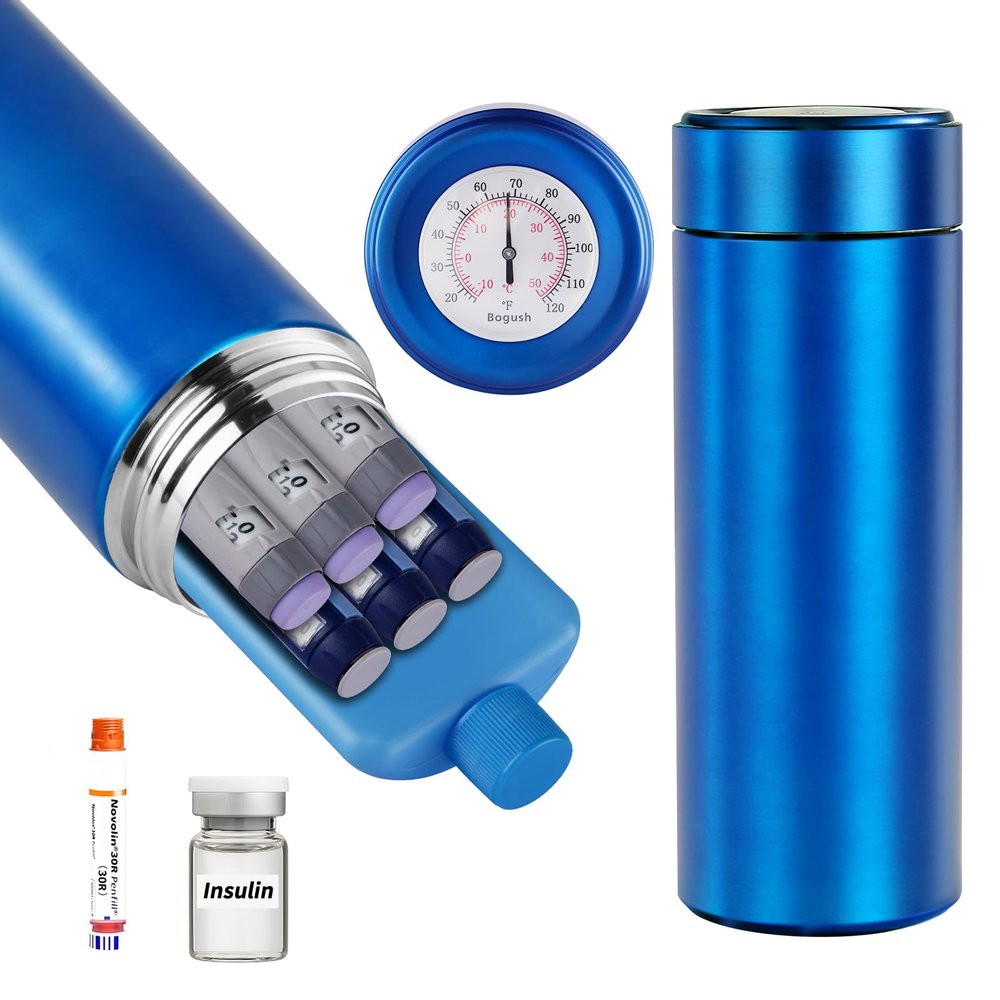 60H Insulin Pens Cooler Hold 6-8 Pens Travel Case Medication Cooler for Travel TSA Approved Medicine Cooler Medical Diabetic Travel Cooler Bag Epipen Carry Case Blue