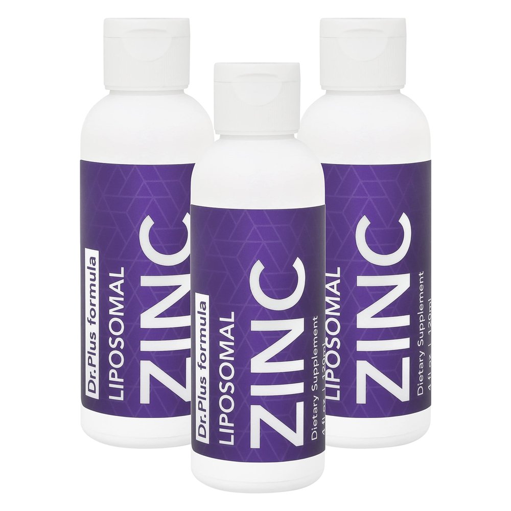 [Set of 3] Liposomal Zinc Liquid 15 mg, 4 fl Oz, High Absorption, Support Healthy Immune Function for Men, Women & Kids, Skin Care Supplement, Fruity Flavor, Non-GMO, Sugar-Free,180 Servings