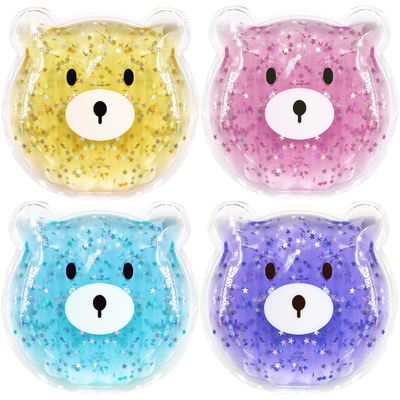 4PCS Boo Boo Ice Pack, Reusable Ice Pack, Auxiliary Fever Reduction, Hot Cold Pack for Injuries, Wisdom Teeth, Colic, Gas and Upset Stomach, Pain Relief, Fever, Headaches