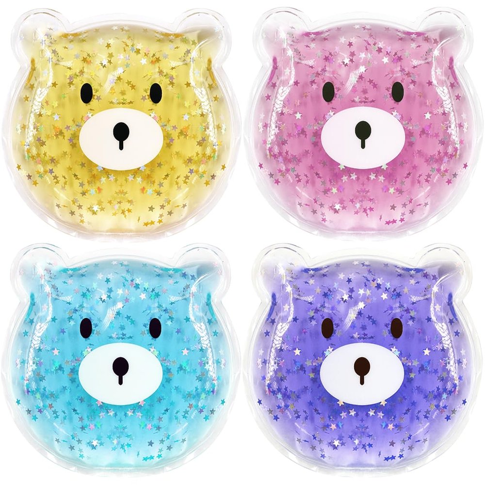 4PCS Boo Boo Ice Pack, Reusable Ice Pack, Auxiliary Fever Reduction, Hot Cold Pack for Injuries, Wisdom Teeth, Colic, Gas and Upset Stomach, Pain Relief, Fever, Headaches