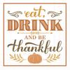 IHR Ideal Home Range Cocktail Napkins Rosanne Beck Disposable 3-Ply Paper Party Napkin Pack, 5" x 5", Eat Drink Be Thankful, 20-Count view 1