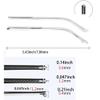 QYAJS 1 Pair Clear Metal Glasses Replacement Temple Eyeglasses Arms Legs, Screws, Screw washers and 3-in-1 Screwdriver Single Teeth Convex Teeth view 3
