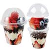 50 Sets 9 oz Clear Plastic Parfait Cups with INSERT & DOME Lids(NO HOLE) - Disposable Dessert Cups with Lids for Kids, Dips Snacks and Veggies, Fruit Yogurt Smoothie Iced Cold Drinks, No Leaking view 1