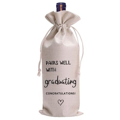 LANBAIHE Graduation PHD GiftWine Bag Pairs Well with Wine Bag Doctors Doctorate Doctorate Degree Personalized Doctor's reusable bags Funny