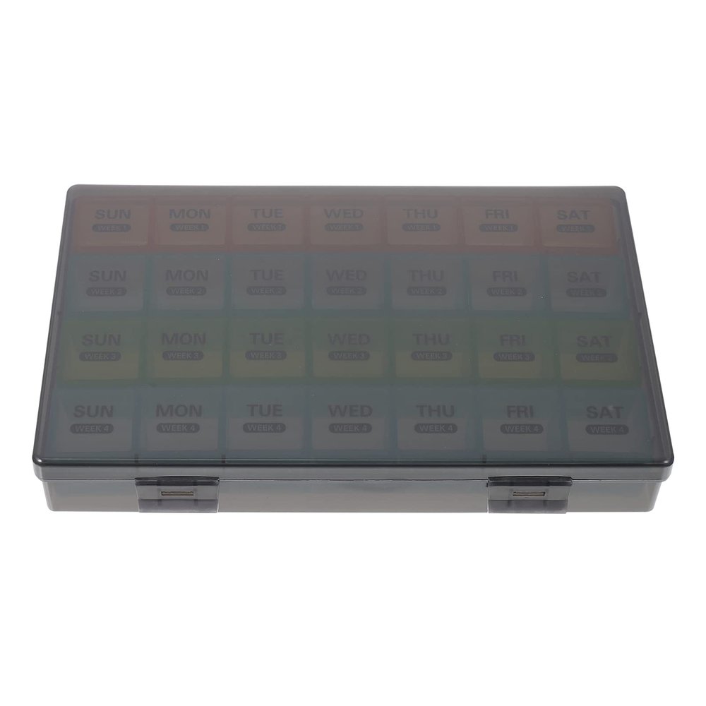 Large Medicine Organizer 1 Set Monthly Pill Box Dispenser Food Grade Pp for Use