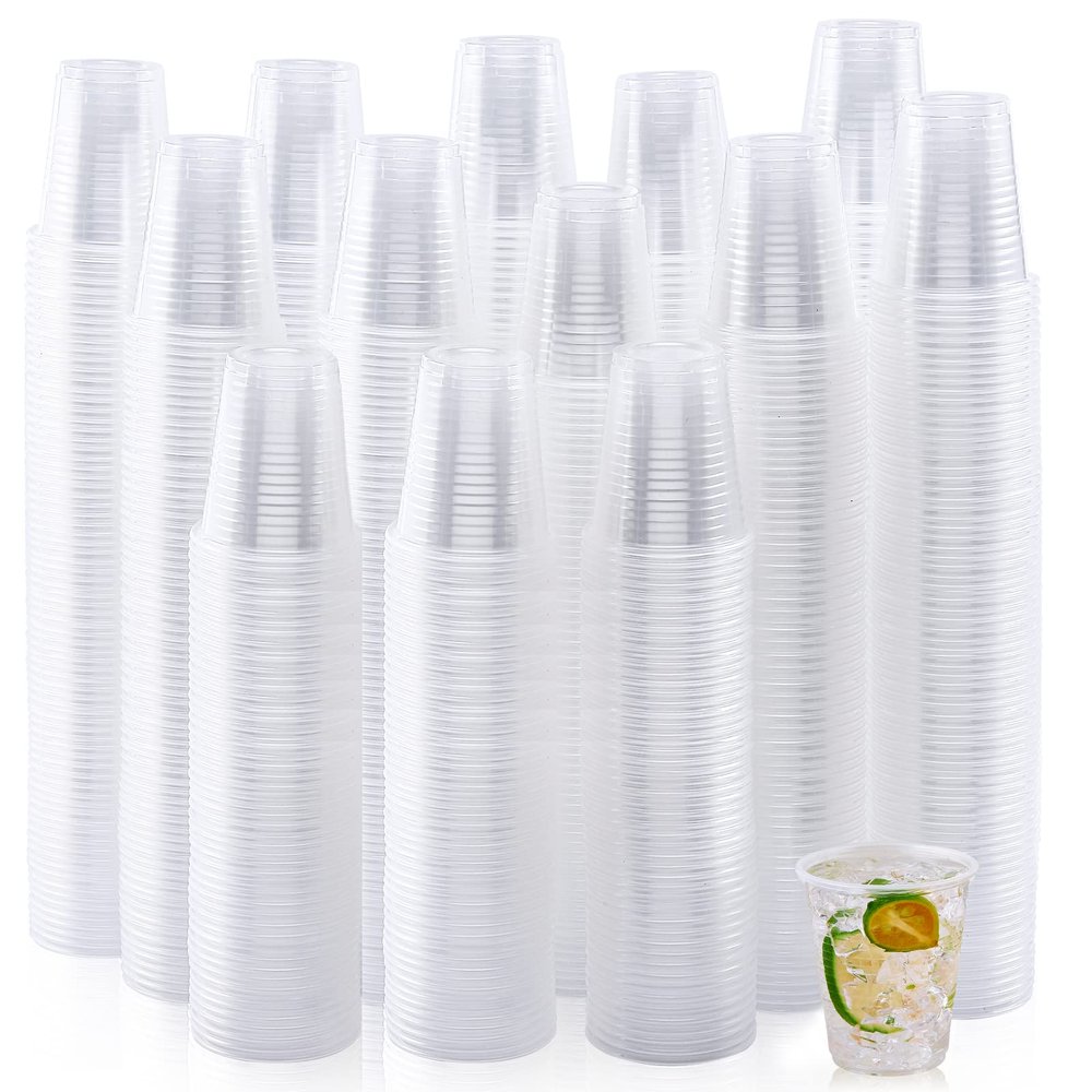 Turbo Bee 1000 Pack 5oz Clear Plastic Cups,Small Disposable Party Cups, Disposable Cups Cold Beverage Plastic Clear Cups, Picnic, BBQ, Travel, and Events