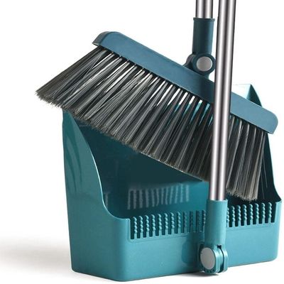UOOD Broom and Dustpan Set, Dustpan with Brush Combo,Long Handle for Kitchen Home Office Lobby Floor Cleaning,Sweeping Stand Up Dustpan and Brush Set