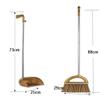 UOOD Dust Broom Plus Dustpan with Brush Set Cleans Broom Combo with Long Extendable Handle Sweeper and Dust pan for Home Kitchen Room Office Lobby Set (Color : Gold) view 2