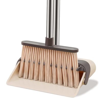 UOOD Broom and Dustpan/Dust Pan Brush Combo with Extendable Long Handle for Kitchen Home Office Lobby Floor Sweeping Broom Dusptan Brush Set