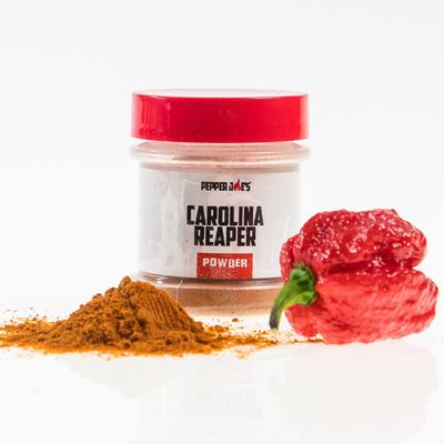 Pepper Joes Carolina Reaper Powder Worlds Hottest Chili Powder Rub 1/2oz Shaker Jar Finely Ground Pure Hot Pepper Powder for Spicy Cooking