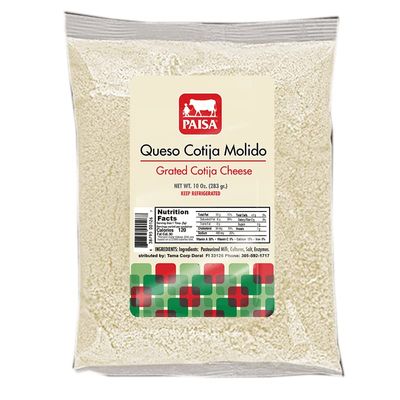 Paisa Queso Cotija Molido - Paisa Grated Cotija Cheese 10- ounce pouch (pack of 4)