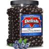Gourmet Dark Chocolate Blueberries by Its Delish, 3 LBS Jumbo Container Jar | Dark Chocolate Covered Fruit with Real Dried Blueberries | Kosher and Vegan Snack view 1