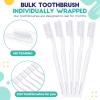 200 Pack Individually Wrapped Disposable Toothbrush Bulk Single Use Toothbrush Travel Toothbrushes Disposable Soft Bristle Adult Toothbrush Manual Tooth Brush for Women Men Hotels Guest Rooms, White view 2