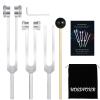 Tuning Forks for Healing Set (128Hz, 256Hz, 512Hz), Tuning Fork with Reflex Hammer for Healing/Frequency Instrument/Sound Therapy/Chakra/Yoga and Meditation Tools (Silvery), Stress Relief Gift view 1