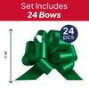 24 PCS of Eye-Catching Xmas Pull Bows for Easy Gift Wrapping with Ribbon - 5" Wide Wrap Bows for Christmas Tree Decoration, Holiday Dcor, Present Wrapping, Baskets, Birthday, Easter - Green Bows view 2