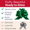 24 PCS of Eye-Catching Xmas Pull Bows for Easy Gift Wrapping with Ribbon - 5" Wide Wrap Bows for Christmas Tree Decoration, Holiday Dcor, Present Wrapping, Baskets, Birthday, Easter - Green Bows view 4