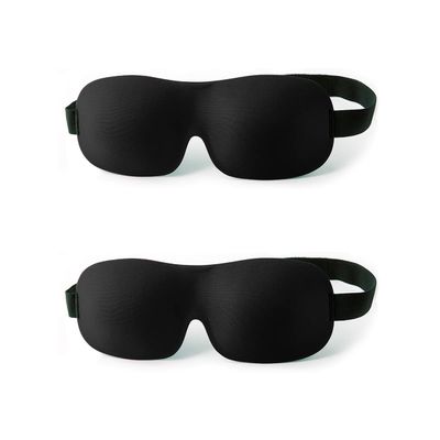 igozen 3D Blindfold Sleep Mask, Nanosase HD Memory Foam Sleeping Eye Mask, Extremely Comfortable and Light to Wear. (2 Black Masks)