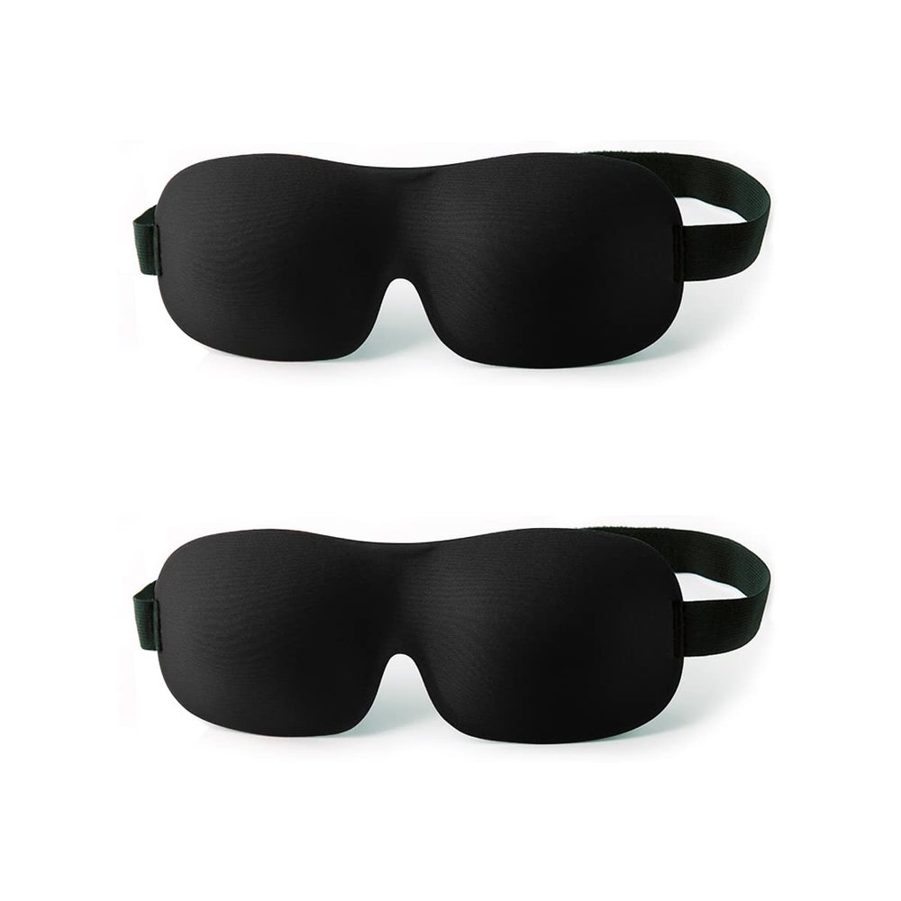 igozen 3D Blindfold Sleep Mask, Nanosase HD Memory Foam Sleeping Eye Mask, Extremely Comfortable and Light to Wear. (2 Black Masks)
