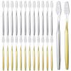 Remerry 100 Pack Prepasted Disposable Toothbrushes Individually Wrapped Bulk Pre Pasted Soft Bristle Tooth Brush Set Silver Gold Toothbrushes for Homeless Hotel Camping Travel view 1