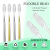 Remerry 100 Pack Prepasted Disposable Toothbrushes Individually Wrapped Bulk Pre Pasted Soft Bristle Tooth Brush Set Silver Gold Toothbrushes for Homeless Hotel Camping Travel view 2