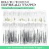 Remerry 100 Pack Prepasted Disposable Toothbrushes Individually Wrapped Bulk Pre Pasted Soft Bristle Tooth Brush Set Silver Gold Toothbrushes for Homeless Hotel Camping Travel view 3
