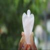 Jet Natural Rose Quartz Angel Figurine 2 Inch | Hand Carved Crystal Angel Statue | Decorative Gemstone Angel for Home, Office, Shelf & Gift view 3