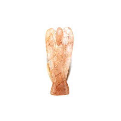Jet Lithium Quartz Angel Statue (Approx. 2 Inch) | Hand-Carved Natural Crystal Angel Figurine for Home, Desk & Collection