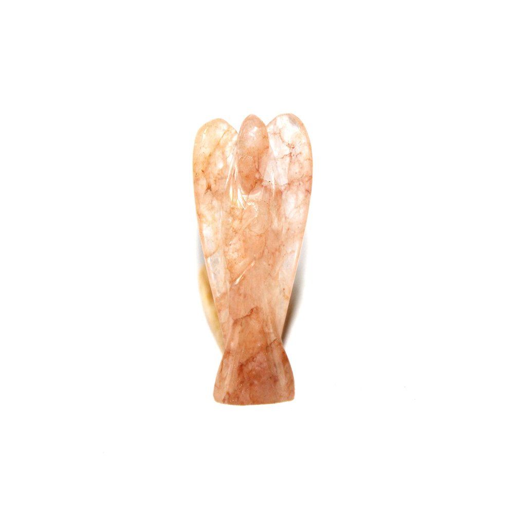 Jet Lithium Quartz Angel Statue (Approx. 2 Inch) | Hand-Carved Natural Crystal Angel Figurine for Home, Desk & Collection