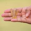Jet Healing Crystal Gemstone Carved Yellow FLOURITE Pocket Crystal Guardian Angel Figurines 2 inch Pray Angel (Yellow/Honey Flourite) view 2
