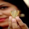Jet Healing Crystal Gemstone Carved Yellow FLOURITE Pocket Crystal Guardian Angel Figurines 2 inch Pray Angel (Yellow/Honey Flourite) view 3