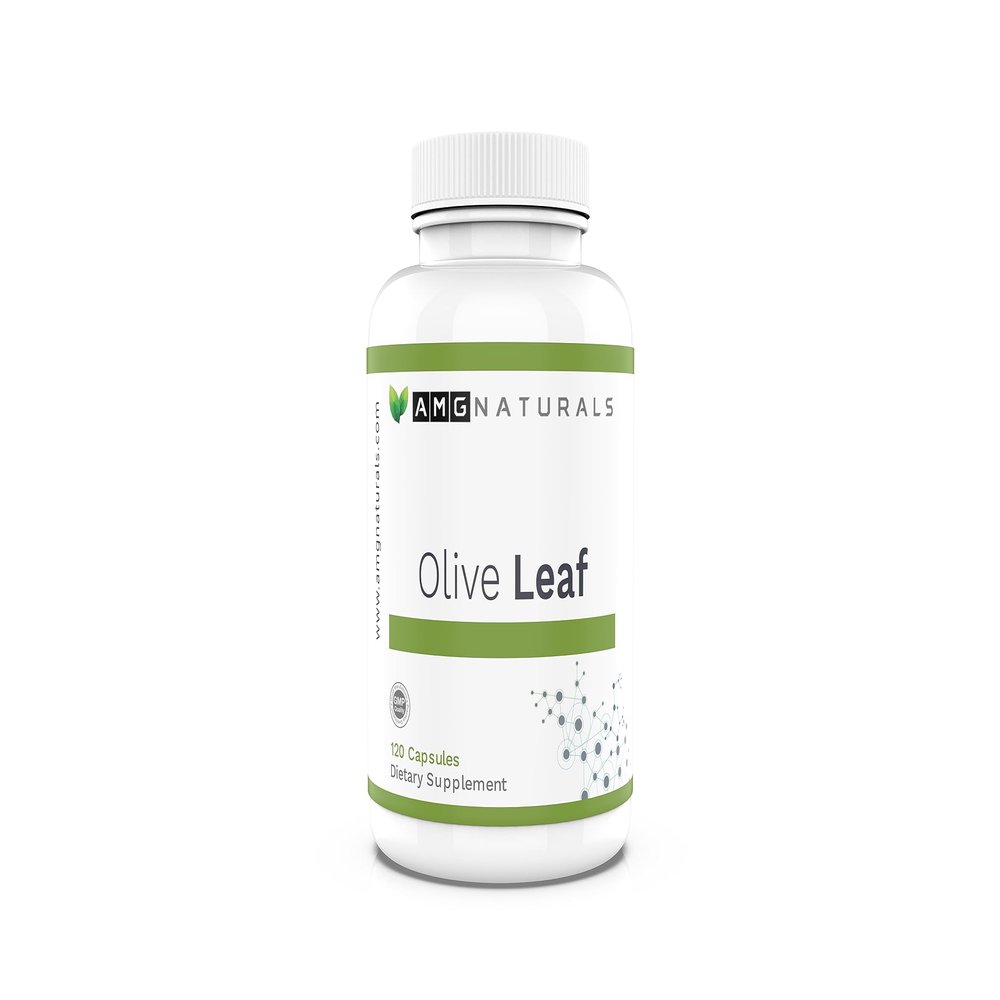 AMG Naturals Olive Leaf - No Binders, No Fillers, Just Pure Herbal Support - 120 Capsules