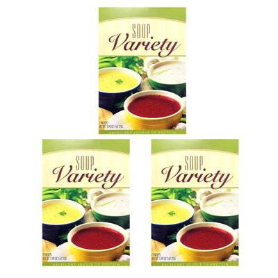 Nutmeg State Nutrition - High Protein Soup, Variety 3 Pack, 15g Protein, Low Calorie, Low Fat, Low Carb, Ideal Protein Compatible, 7 Servings Per Box, (3 Pack)