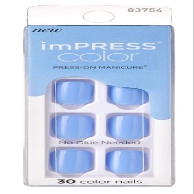 Kiss Impress Press-On-Manicure Nails 30 Count Baby Why So Blu (Pack of 2)