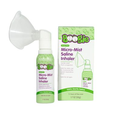 Boogie Micro-Mist Saline Inhaler, Baby Nose Congestion Relief, Nasal Spray for Kids, Pediatrician Recommended, HSA/FSA Eligible, Unscented, 1.7 oz (Pack of 1)