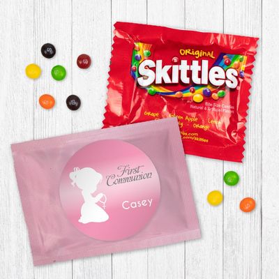 12ct First Communion Candy Party Favors for Girls Fun Size (12 Pack) - Pink Foil - (3 x 4in)