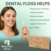 Natural Dental Floss Picks 75 Pack  Organic Biodegradable Floss Sticks with Strong Bamboo Charcoal Thread & Vegan Cornstarch Handle  No Plastics, No Artificial Flavours - Kraft Paper Box view 2