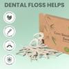 Natural Dental Floss Picks 75 Pack  Organic Biodegradable Floss Sticks with Strong Bamboo Charcoal Thread & Vegan Cornstarch Handle  No Plastics, No Artificial Flavours - Kraft Paper Box view 4