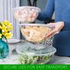 PLASTICPRO Disposable Round Crystal Clear Serving Bowls With Lids - Party Snack or Salad Bowl, Plastic Chip Bowls, Candy Dish (2, 150 OUNCE) view 4