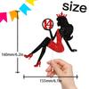 14 Red & Black Sitting Girl Silhouette Cake Topper Decorations with Glamour for Lady 14 Birthday Theme Queen Sexy Party Decor Supplies view 2