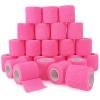 24 Pack Self Adhesive Bandage Wrap 2 Inch, Athletic Elastic Non Woven Cohesive Bandage for Sports, First Aid Medical, Wrist, Ankle Sprains, Swelling and Vet Wrap (Hot Pink) view 1