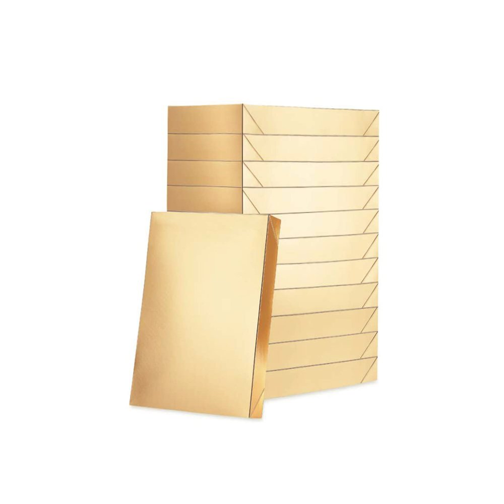 HAPPY POTATO 12 Gift Boxes with Lids 11x8.5x1.5 Inches Gold Shirt Boxes Gift Boxes for Clothes Gift Wrap Boxes (Grain Texture Gold)