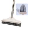2 in 1 Floor Brush Scrubber with Long Handle Grout Brush 3 Poles 53.5'' New Upgrade Stiff Bristle Cleaning Scrub Brush with Squeegee 120Rotating Tile Brush for Cleaning Bathroom Glass Patio Kitchen view 1