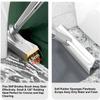 2 in 1 Floor Brush Scrubber with Long Handle Grout Brush 3 Poles 53.5'' New Upgrade Stiff Bristle Cleaning Scrub Brush with Squeegee 120Rotating Tile Brush for Cleaning Bathroom Glass Patio Kitchen view 2