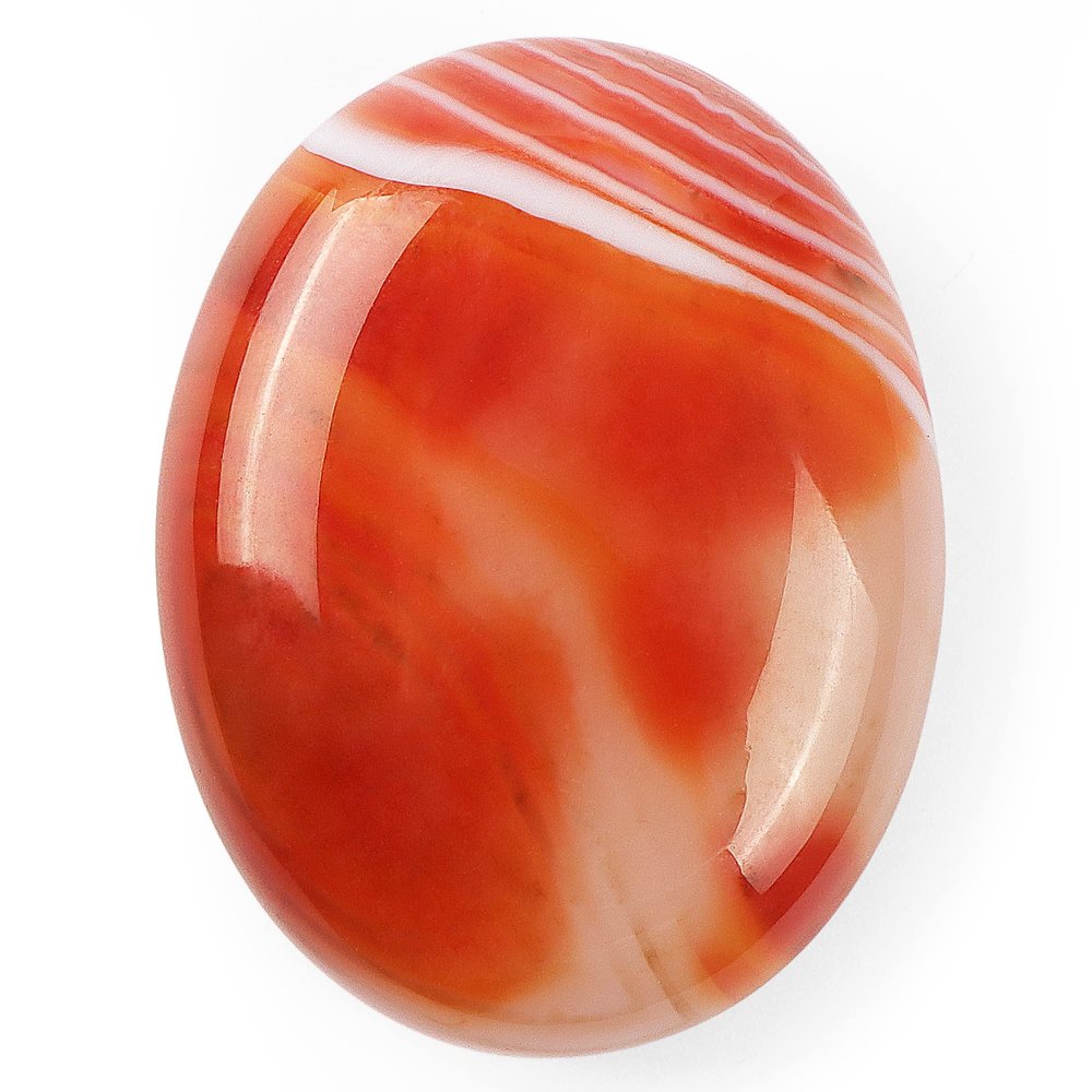 1.8 Inch Red Banded Carnelian Agate Crystals, Thumb Worry Stones for Anxiety, Adult Sensory Items for Woman or Man, Anxiety Relief Items Fidget