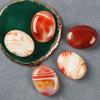 1.8 Inch Red Banded Carnelian Agate Crystals, Thumb Worry Stones for Anxiety, Adult Sensory Items for Woman or Man, Anxiety Relief Items Fidget view 4