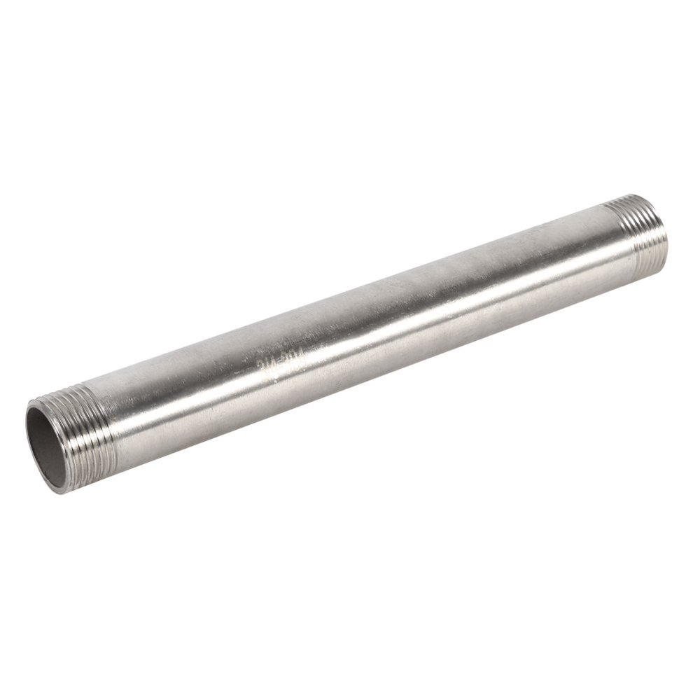304 Stainless Steel Pipe Nipple Cast Male Thread for Fuel and Water Pipes 200mm (3/4'')